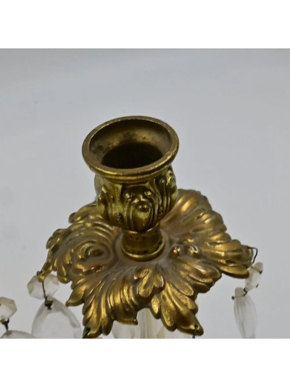 Hollywood Regency Style Ornate Gold cast Brass Candlestick Holders 2 Vintage - Picture 11 of 13